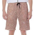 Rose Gold (NOT Real) Glitter Print Men's Beach Shorts