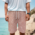 Rose Gold (NOT Real) Glitter Print Men's Cargo Shorts
