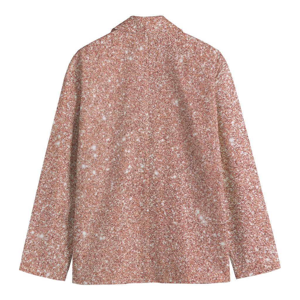Rose Gold (NOT Real) Glitter Print Men's Cotton Blazer