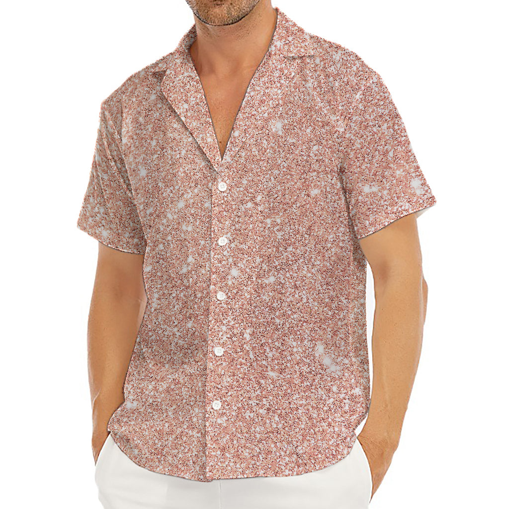 Rose Gold (NOT Real) Glitter Print Men's Deep V-Neck Shirt
