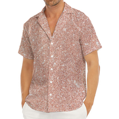 Rose Gold (NOT Real) Glitter Print Men's Deep V-Neck Shirt