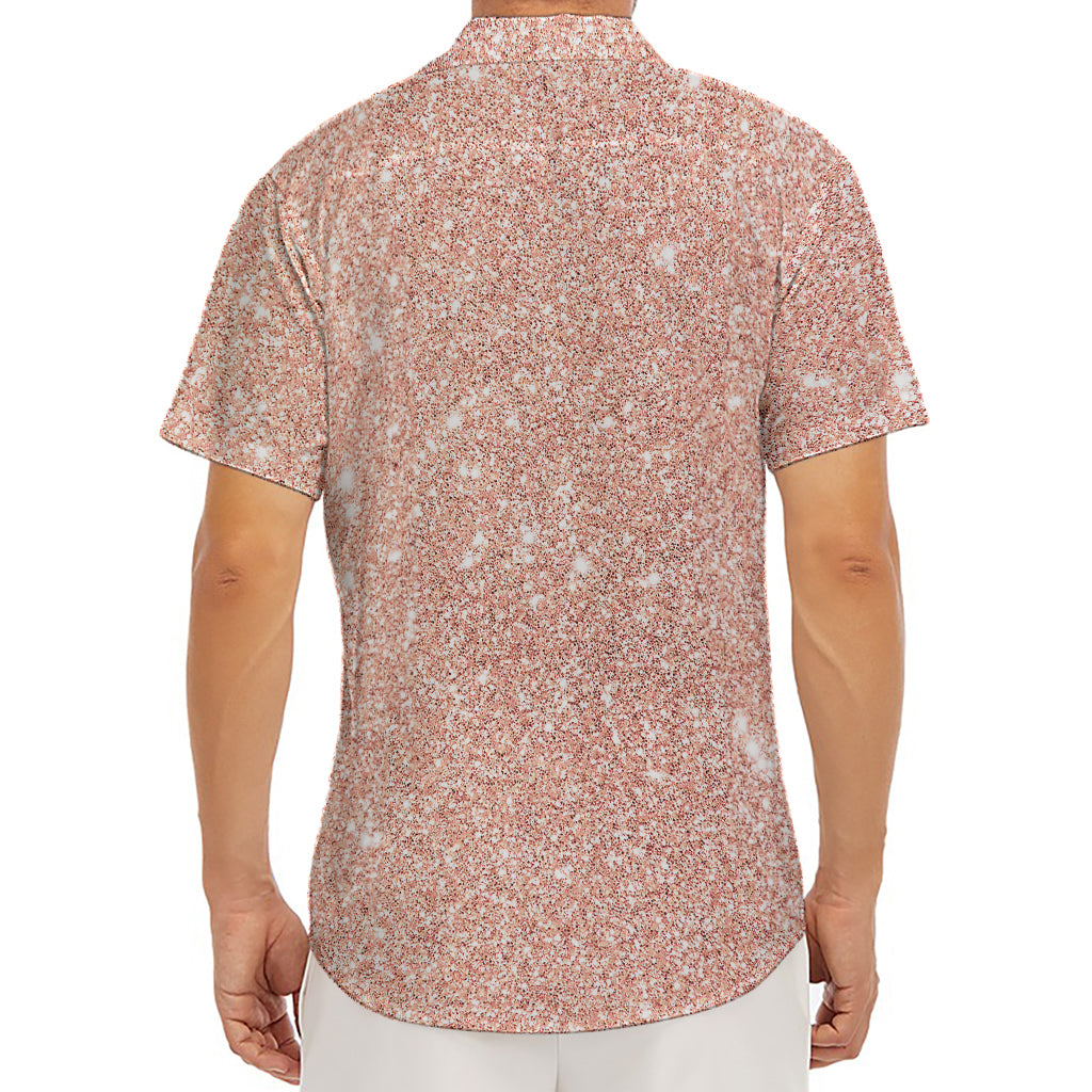 Rose Gold (NOT Real) Glitter Print Men's Deep V-Neck Shirt