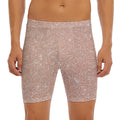 Rose Gold (NOT Real) Glitter Print Men's Long Boxer Briefs