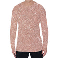 Rose Gold (NOT Real) Glitter Print Men's Long Sleeve T-Shirt