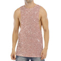 Rose Gold (NOT Real) Glitter Print Men's Muscle Tank Top