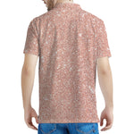 Rose Gold (NOT Real) Glitter Print Men's Polo Shirt