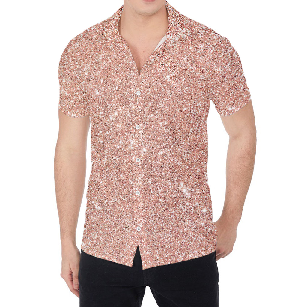 Rose Gold (NOT Real) Glitter Print Men's Shirt Rose Gold (NOT Real) Glitter Print Men's Shirt