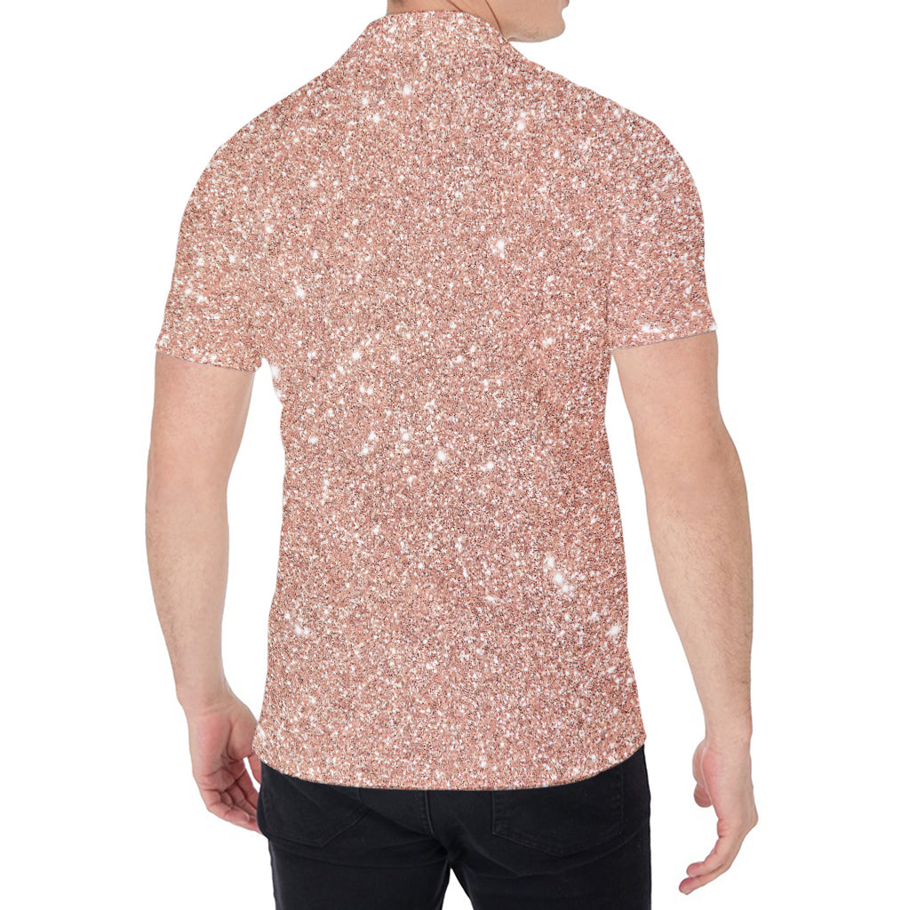 Rose Gold (NOT Real) Glitter Print Men's Shirt