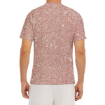 Rose Gold (NOT Real) Glitter Print Men's Short Sleeve Rash Guard