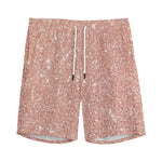 Rose Gold (NOT Real) Glitter Print Men's Sports Shorts