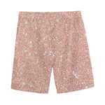 Rose Gold (NOT Real) Glitter Print Men's Sports Shorts
