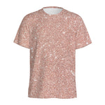 Rose Gold (NOT Real) Glitter Print Men's Sports T-Shirt