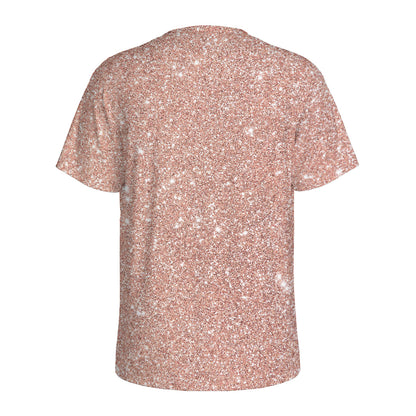 Rose Gold (NOT Real) Glitter Print Men's Sports T-Shirt