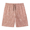 Rose Gold (NOT Real) Glitter Print Men's Swim Trunks
