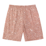 Rose Gold (NOT Real) Glitter Print Men's Swim Trunks
