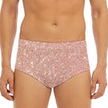 Rose Gold (NOT Real) Glitter Print Men's Triangle Swim Briefs