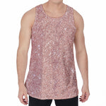 Rose Gold (NOT Real) Glitter Print Men's Velvet Tank Top