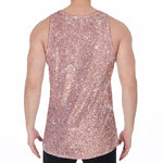 Rose Gold (NOT Real) Glitter Print Men's Velvet Tank Top