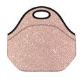 Rose Gold (NOT Real) Glitter Print Neoprene Lunch Bag