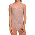 Rose Gold (NOT Real) Glitter Print One Piece Swimsuit