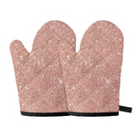 Rose Gold (NOT Real) Glitter Print Oven Mitts