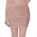 Rose Gold (NOT Real) Glitter Print Pencil Mini Skirt