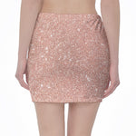 Rose Gold (NOT Real) Glitter Print Pencil Mini Skirt