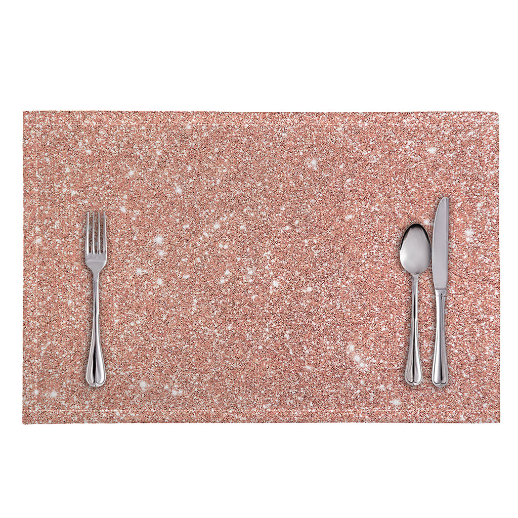 Rose Gold (NOT Real) Glitter Print Placemat