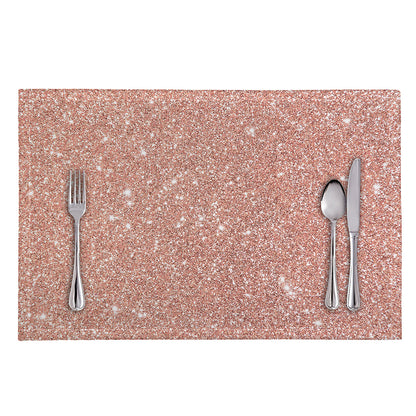 Rose Gold (NOT Real) Glitter Print Placemat