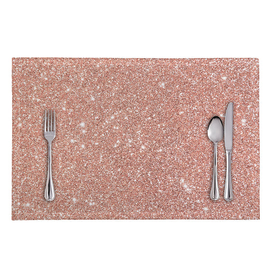 Rose Gold (NOT Real) Glitter Print Placemat