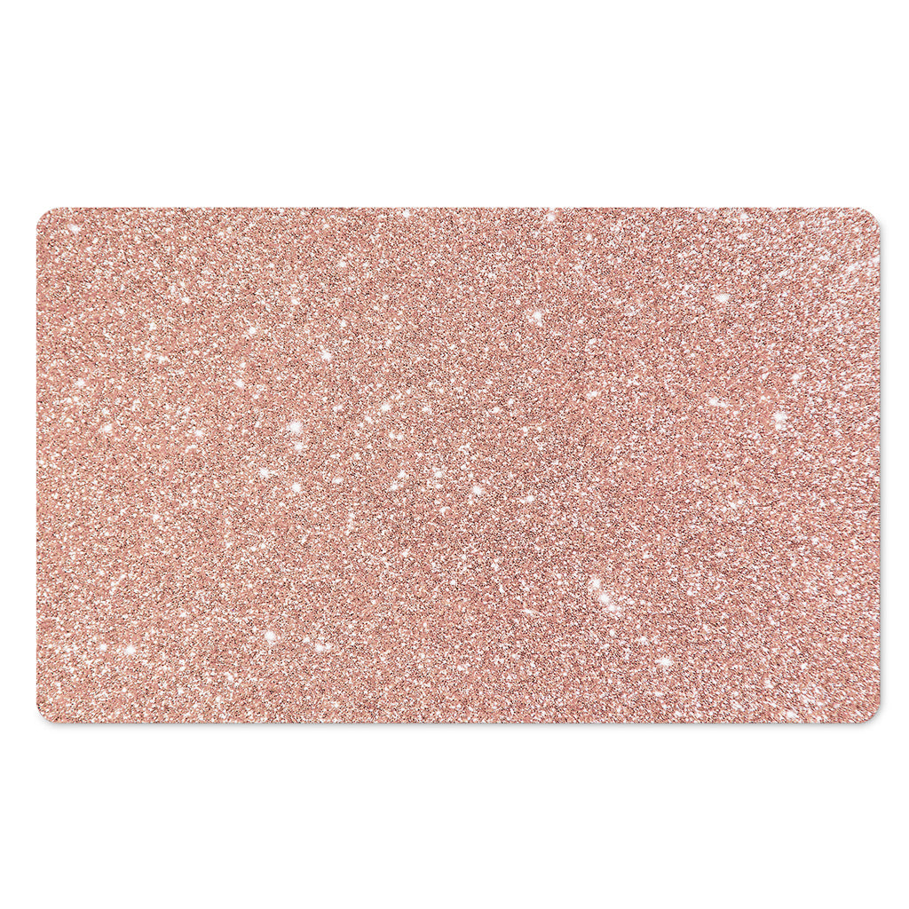 Rose Gold (NOT Real) Glitter Print Polyester Doormat