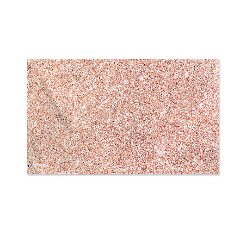 Rose Gold (NOT Real) Glitter Print Polyester Flag