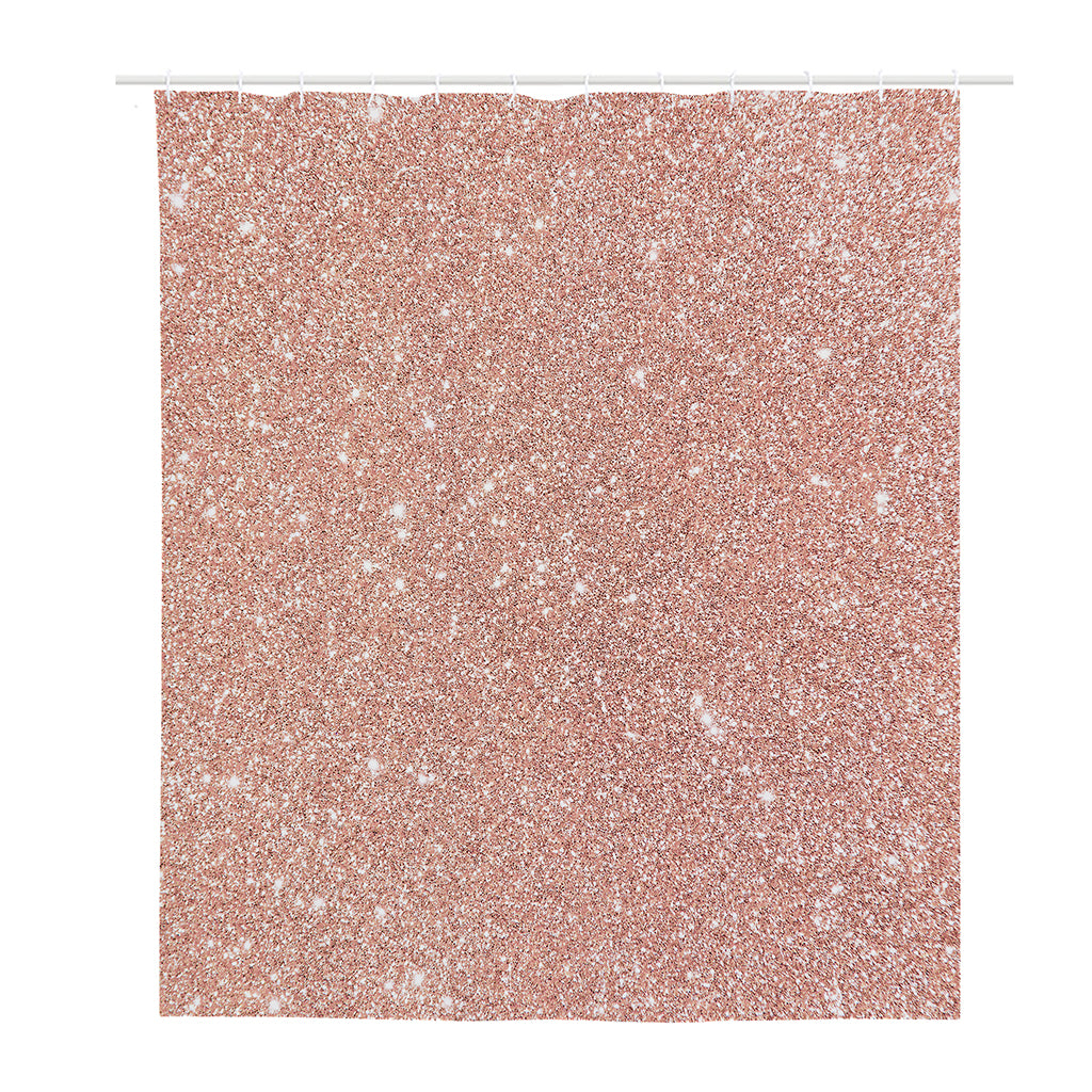 Rose Gold (NOT Real) Glitter Print Polyester Shower Curtain