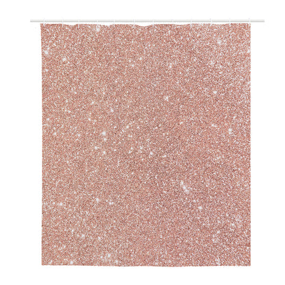 Rose Gold (NOT Real) Glitter Print Polyester Shower Curtain