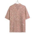 Rose Gold (NOT Real) Glitter Print Rayon Hawaiian Shirt