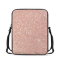 Rose Gold (NOT Real) Glitter Print Rectangular Crossbody Bag