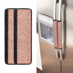 Rose Gold (NOT Real) Glitter Print Refrigerator Handle Covers