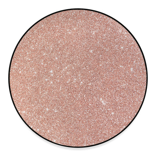Rose Gold (NOT Real) Glitter Print Round Floor Mat