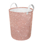 Rose Gold (NOT Real) Glitter Print Round Laundry Basket
