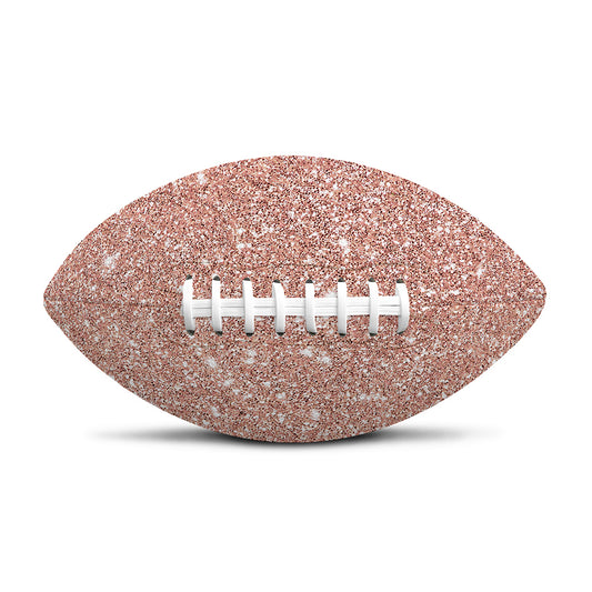 Rose Gold (NOT Real) Glitter Print Rugby Ball
