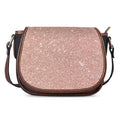 Rose Gold (NOT Real) Glitter Print Saddle Bag