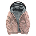Rose Gold (NOT Real) Glitter Print Sherpa Lined Zip Up Hoodie