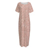 Rose Gold (NOT Real) Glitter Print Short Sleeve Long Nightdress