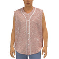 Rose Gold (NOT Real) Glitter Print Sleeveless Baseball Jersey
