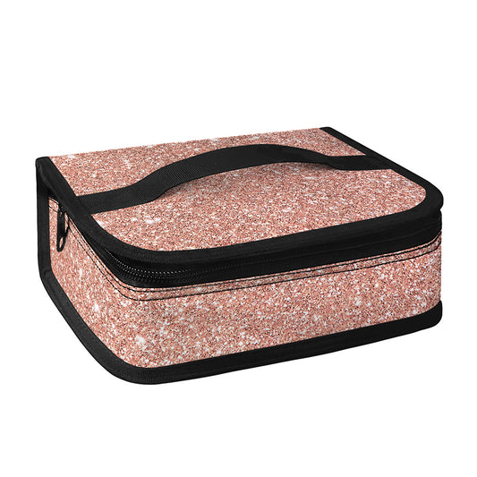Rose Gold (NOT Real) Glitter Print Small Lunch Bag
