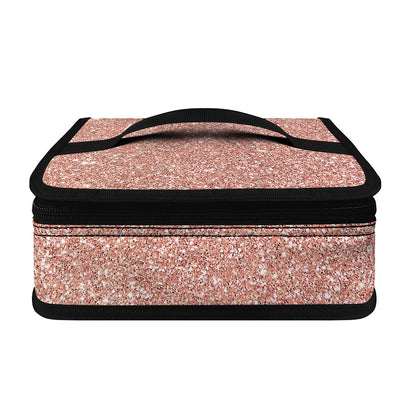 Rose Gold (NOT Real) Glitter Print Small Lunch Bag