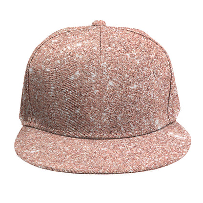 Rose Gold (NOT Real) Glitter Print Snapback Cap