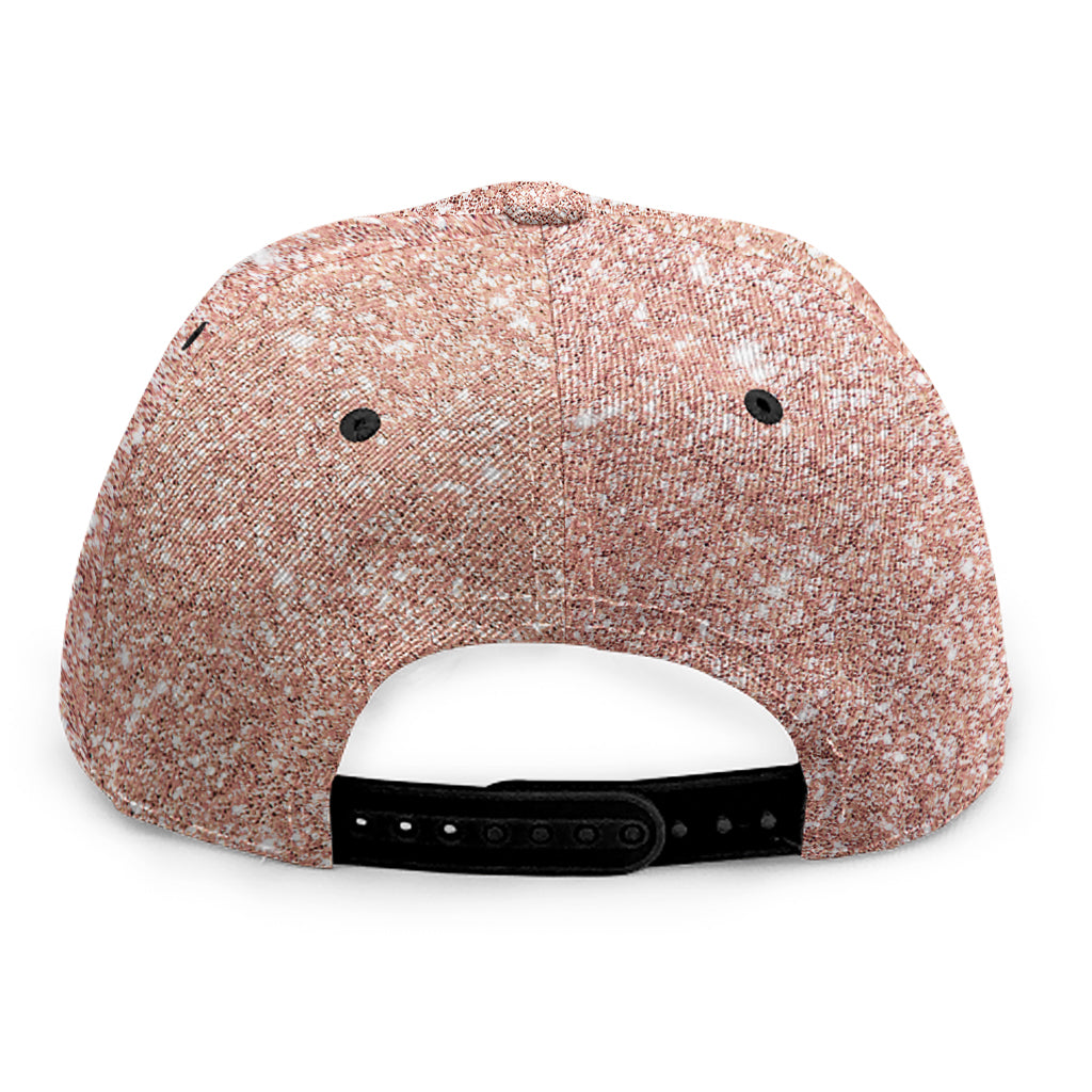 Rose Gold (NOT Real) Glitter Print Snapback Cap