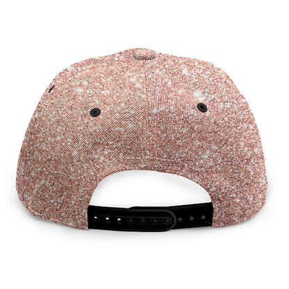 Rose Gold (NOT Real) Glitter Print Snapback Cap