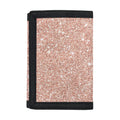 Rose Gold (NOT Real) Glitter Print Trifold Wallet